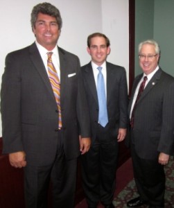 (L-R: Hon. Michael P. Boggs, Georgia Court of Appeals; Adam Ferrell; Georgia Attorney General Sam Olens - Waycross Bar Association Meeting)