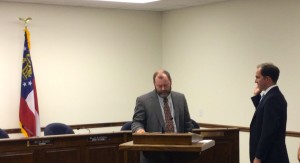 Ferrell is sworn-in by Pierce County Probate Judge Moye Howard